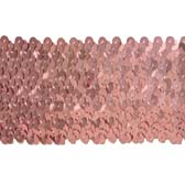 6 soros elasztikus flitterbortni, 6 cm széles - LIGHT ROSE